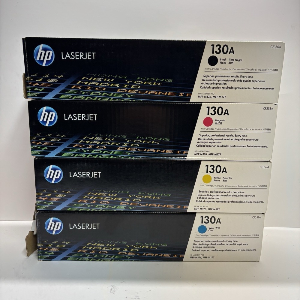 Genuine HP 130A Toner Set 4 Colors CF350A CF351A CF352A CF353A Sealed NEW EXP
